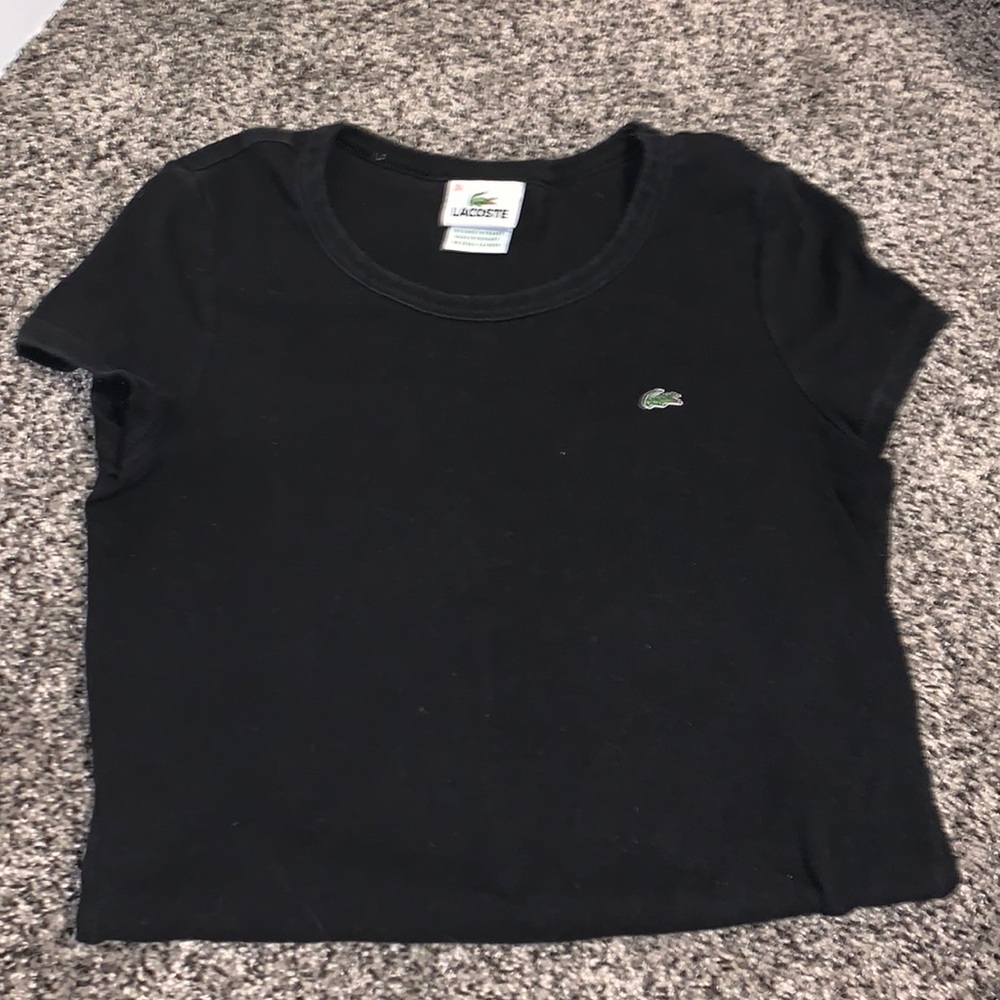 Ladies fit Lacoste Black Tee